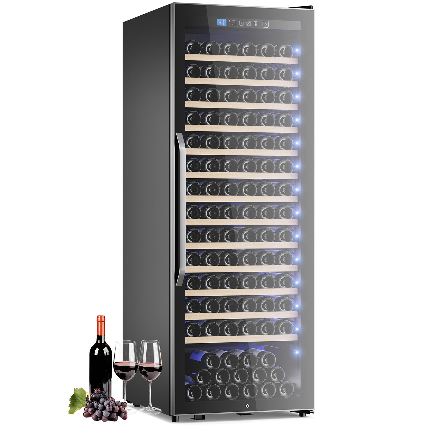 158-Bottle Wine Cooler Refrigerator Suitable for Mixed Bottle Sizes, 24 Inch Wine Refrigerator Freestanding or Built-In, Low Noise Operation