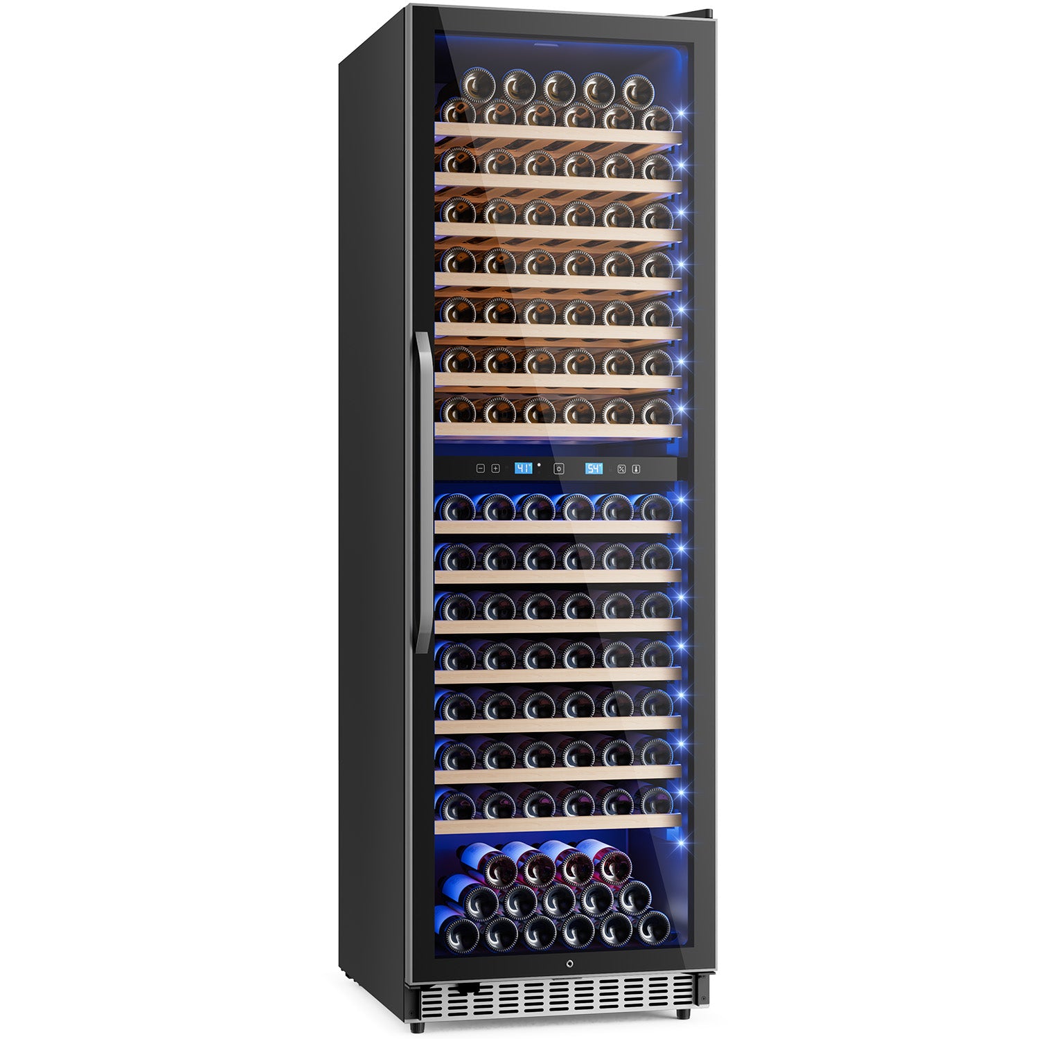 Wine Cooler Refrigerator 24 Inch,176 Bottle Dual Zone Wine Fridge Freestanding/Built-In with Upgraded Compressor, Low-Noise Wine Cellar & Intelligent Temperature Control