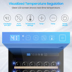 158-Bottle Wine Cooler Refrigerator Suitable for Mixed Bottle Sizes, 24 Inch Wine Refrigerator Freestanding or Built-In, Low Noise Operation
