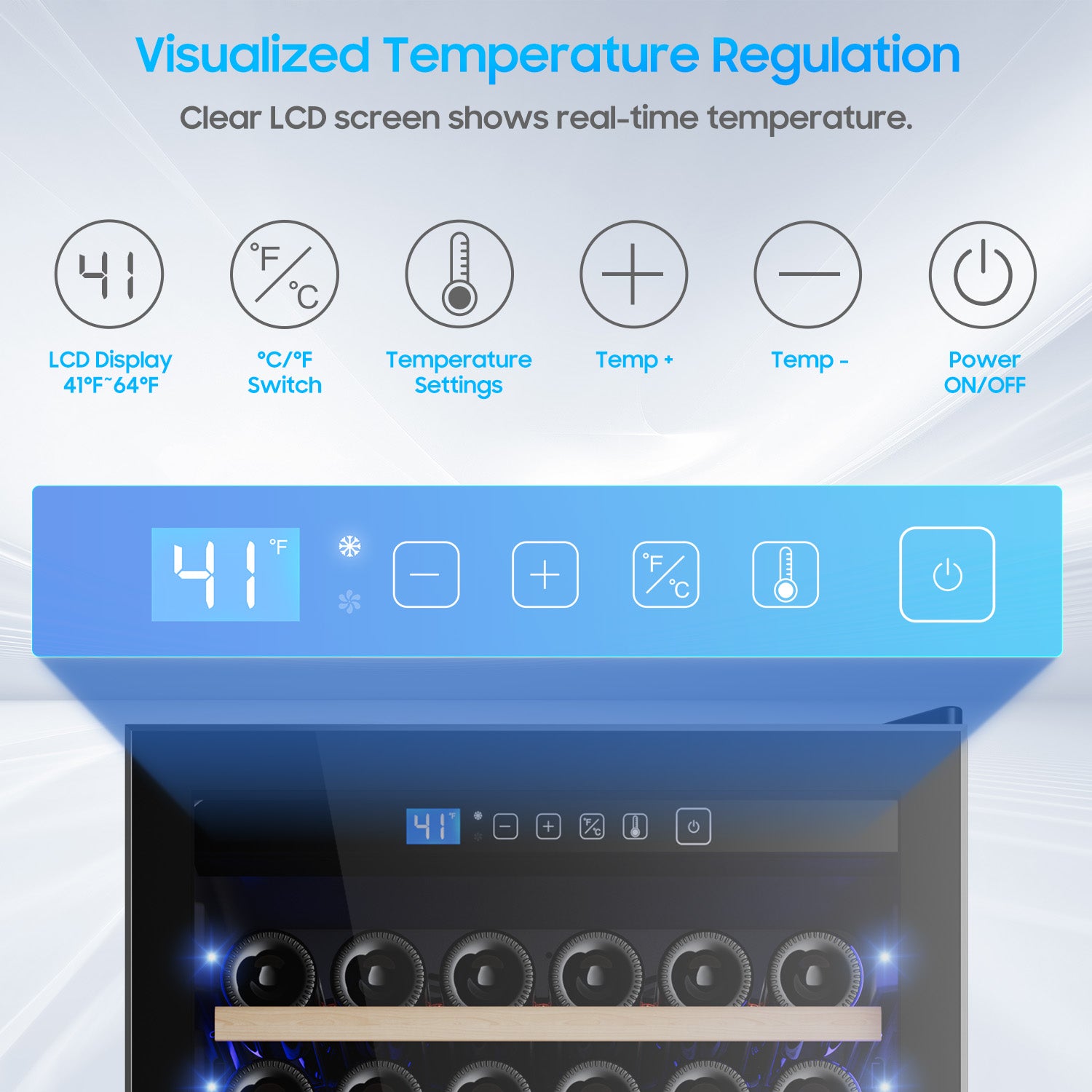 158-Bottle Wine Cooler Refrigerator Suitable for Mixed Bottle Sizes, 24 Inch Wine Refrigerator Freestanding or Built-In, Low Noise Operation