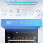 158-Bottle Wine Cooler Refrigerator Suitable for Mixed Bottle Sizes, 24 Inch Wine Refrigerator Freestanding with Professional Temperature Control System, Low Noise Operation