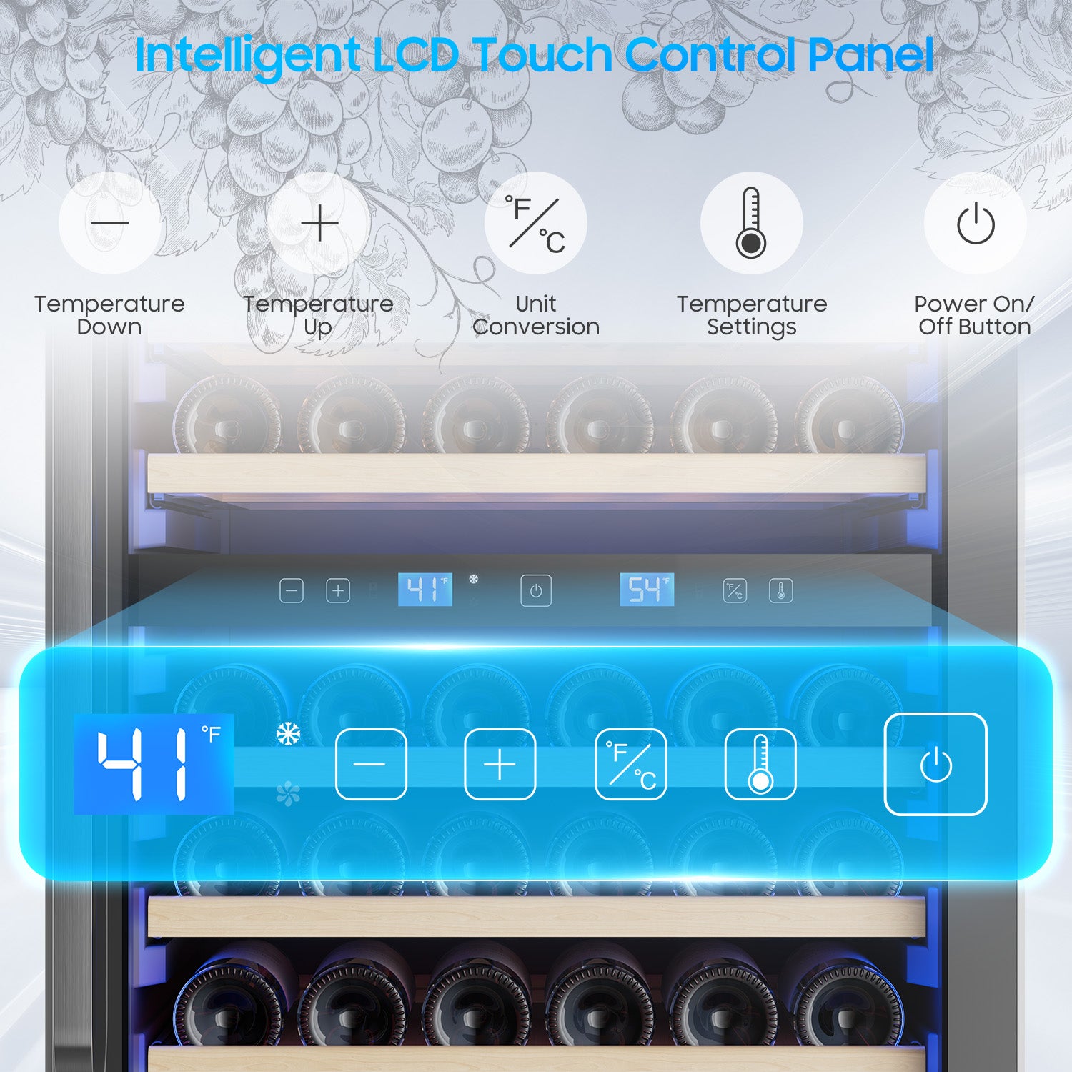 Wine Cooler Refrigerator 24 Inch,176 Bottle Dual Zone Wine Fridge Freestanding/Built-In with Upgraded Compressor, Low-Noise Wine Cellar & Intelligent Temperature Control