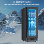 60 Cans Beverage Refrigerator with Double-Layer Glass Door, Digital Temperature Control, LED Lgiht for Home, Bar, Office
