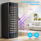187 Bottle Wine Fridge Freestanding, Wine Cooler Refrigerator, Wine Cellar w/Lock & Led Display, Digital Temperature Control Fridge for Home and Kitchen, for Wine Enthusiast