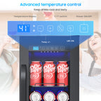 60 Cans Beverage Refrigerator with Double-Layer Glass Door, Digital Temperature Control, LED Lgiht for Home, Bar, Office