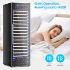 187 Bottle Wine Fridge Freestanding, Wine Cooler Refrigerator, Wine Cellar w/Lock & Led Display, Digital Temperature Control Fridge for Home and Kitchen, for Wine Enthusiast