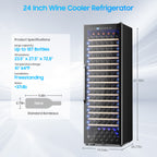 187 Bottle Wine Fridge Freestanding, Wine Cooler Refrigerator, Wine Cellar w/Lock & Led Display, Digital Temperature Control Fridge for Home and Kitchen, for Wine Enthusiast